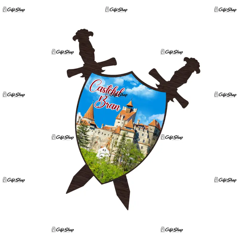 Castelul bran, magnet palos cu sabii, model mgs190